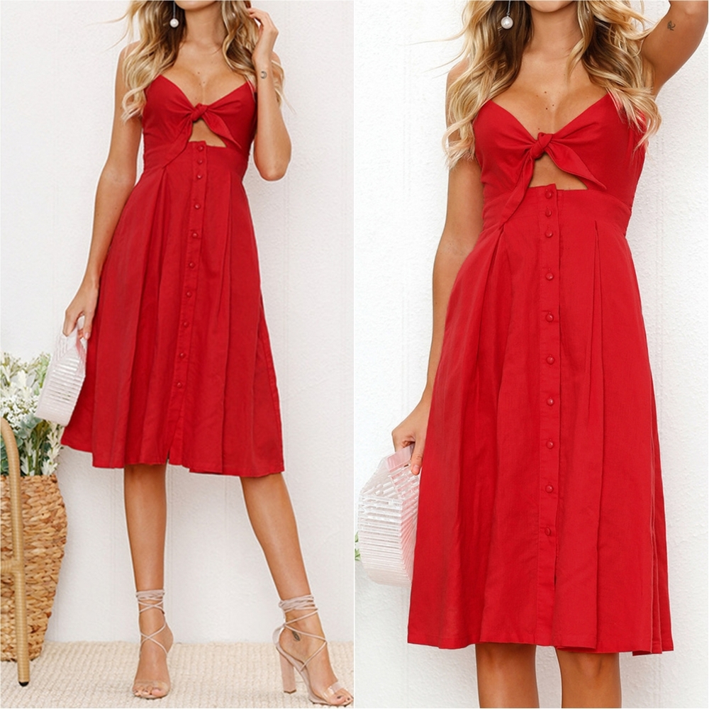 Sassy Sweetheart Smock Dress - Red
